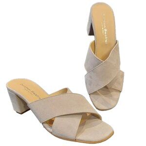 🔥 CHRISTIAN GIUSFREDI MADE IN ITALY Gray Suede Mules Made in Italy size 6